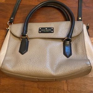Kate Spade Bag Black & Tan Medium Purse Bag w/ Shoulder Strap